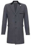 Oliver Tweed Mens 3/4 Long Grey Crombie Overcoat Jacket Herringbone Tweed Coat Peaky Blinder In Pink