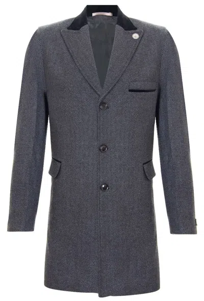 Oliver Tweed Mens 3/4 Long Grey Crombie Overcoat Jacket Herringbone Tweed Coat Peaky Blinder In Pink
