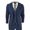 Oliver Tweed Mens Blue Tweed Check 3-piece Suit In Blue