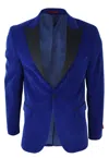 Oliver Tweed Mens Blue Velvet Dinner Tuxedo Suit Jacket Blazer In Blue