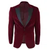 Oliver Tweed Mens Burgundy Velvet Dinner Tuxedo Suit Jacket Blazer In White