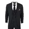 Oliver Tweed Mens Im1 Classic Plain Black 3 Piece Suit In Black