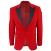 Oliver Tweed Mens Red Velvet Dinner Tuxedo Suit Jacket Blazer In Red