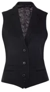 Oliver Tweed Womens Tweed 1920s Herringbone Navy Waistcoat In Blue