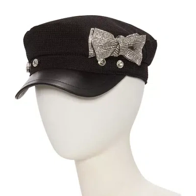 Olivia & Kate New York Cabbie With Bling Bow Womens Baseball Cap In Black