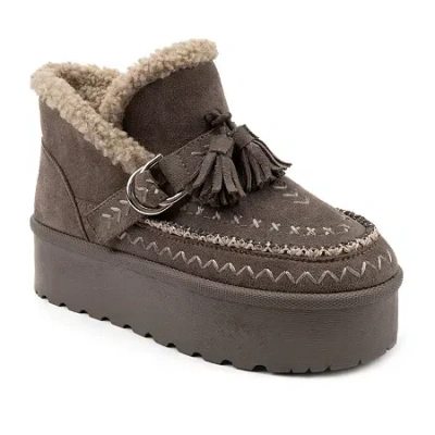 Olivia & Kate Womens Setton Chunky Heel Winter Boots In Brown