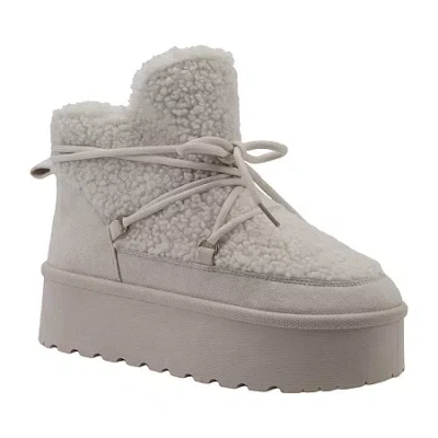 Olivia & Kate Womens Stace Block Heel Booties In Gray