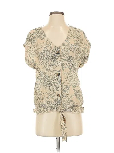 Pre-owned Olivia & Martin Short Sleeve Blouse In Brown