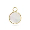 Olivia & Pearl Mother Of Pearl Circle Charm In Mop/circ/crm/yg