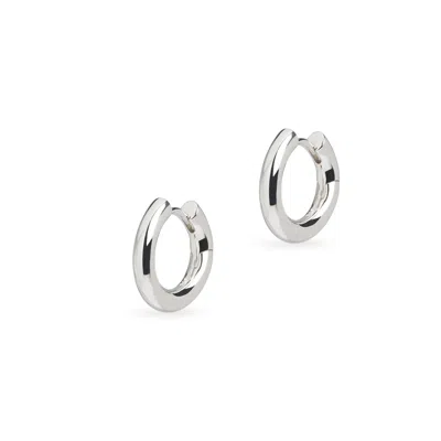 Olivia & Pearl Small Chunky Hoop Earrings In Sche/ss