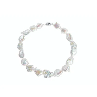 Olivia & Pearl Uat Keshi Choker Necklace Pearlescent In O&p/kch/pearl
