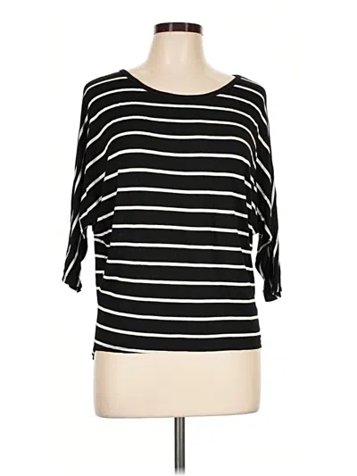 Pre-owned Olivia Blu 3/4 Sleeve Top Black Boatneck Tops