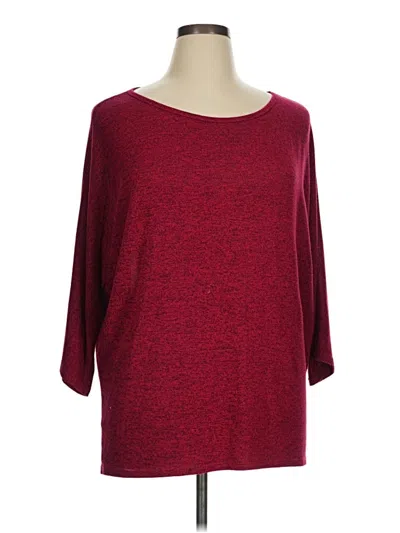 Pre-owned Olivia Blu 3/4 Sleeve Top Burgundy Boatneck Tops