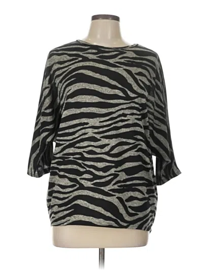 Pre-owned Olivia Blu 3/4 Sleeve Top Gray Cowl Neck Tops