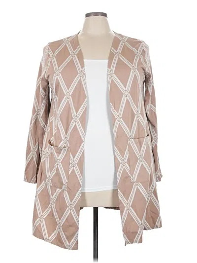 Pre-owned Olivia Blu Cardigan Sweater In Tan