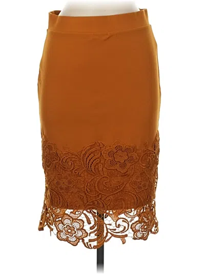 Pre-owned Olivia Blu Formal Skirt In Orange
