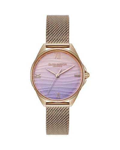Olivia Burton Women's Azure Rose Gold Tone Stainless Steel Mesh Bracelet Watch, 30mm