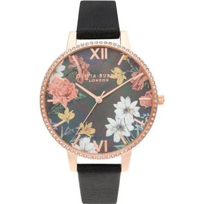 Olivia Burton Black Artificial Leather Women's Watch