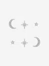 Olivia Burton Celestial North Star And Moon Stud Earrings Set In Metallic