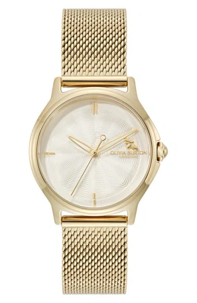 Olivia Burton Classic Bee Mesh Strap Watch, 30mm In Gold