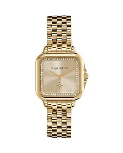 Olivia Burton Women's Soft Square Gold-tone Stainless Steel Bracelet Watch 28mm