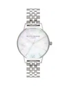 Olivia Burton Women's Stainless Steel Bracelet Watch 30mm In White/silver