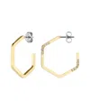 Olivia Burton Crystal Honeycomb Gold Tone Stainless Steel Earrings In Gold
