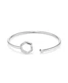 Olivia Burton Crystal Honeycomb Silver Tone Stainless Steel Bangle Bracelet In Silver