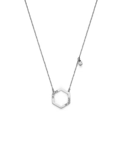 Olivia Burton Crystal Honeycomb Silver Tone Stainless Steel Necklace