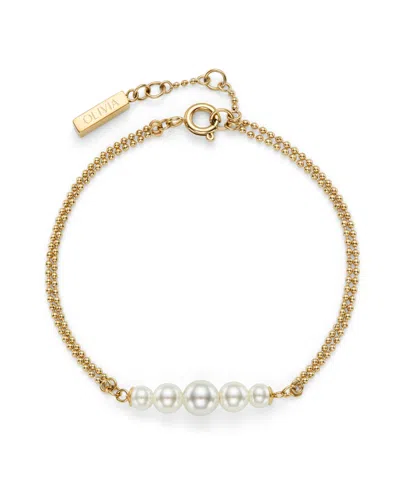 Olivia Burton Cultivated Pearls And Beads Gold Tone Bracelet