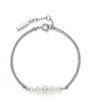 Olivia Burton Cultivated Pearls And Beads Silver Tone Bracelet In Silver