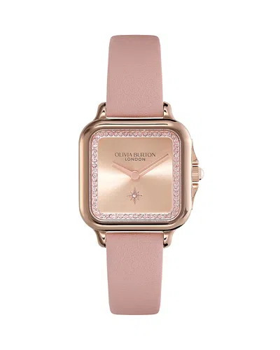 Olivia Burton Women's Grosvenor Mellow Rose Leather Watch 28mm