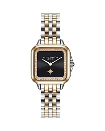 Olivia Burton Grosvenor Watch, 28mm X 28mm In Black