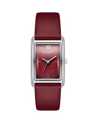 Olivia Burton Women's Cranberry Leather Strap Watch 23mm