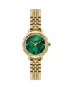 Olivia Burton Women's Honeycomb Ultra Slim Gold Tone Bracelet Watch, 28mm In Green/gold