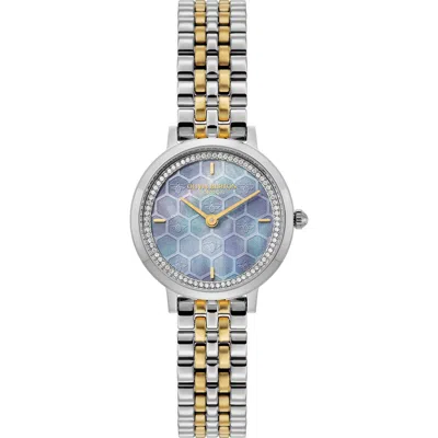 Olivia Burton Honeycomb Ultra Slim Bracelet Watch, 28mm In Blue