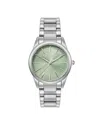 Olivia Burton Women's Glowful Silver Tone Stainless Steel Bracelet Watch, 34mm In Green/silver