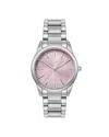 Olivia Burton Women's Glowful Silver Tone Stainless Steel Bracelet Watch, 34mm In Purple/silver