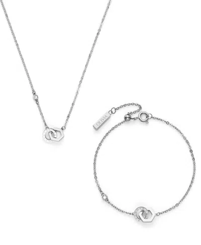 Olivia Burton Interlink Silver Tone Stainless Steel Gift Set