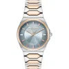 Olivia Burton Women's Lustre Silver And Rose Gold-tone Stainless Steel Bracelet Watch 34mm In Two Tone/blue