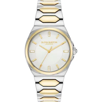 Olivia Burton Women's Lustre Silver And Gold-tone Stainless Steel Bracelet Watch 34mm