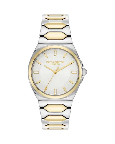 Olivia Burton Women's Lustre Silver And Gold-tone Stainless Steel Bracelet Watch 34mm