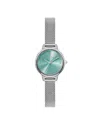 Olivia Burton Women's Mini Classic Silver Tone Stainless Steel Mesh Bracelet Watch, 23mm In Blue/silver