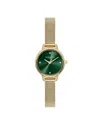 Olivia Burton Women's Mini Classic Gold Tone Stainless Steel Mesh Bracelet Watch, 23mm In Green/gold