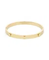 Olivia Burton Mini Heart Gold Tone Stainless Bangle Bracelet In Brown