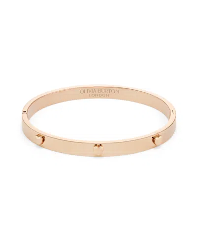 Olivia Burton Mini Heart Rose Gold Tone Stainless Bangle Bracelet