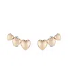 Olivia Burton Mini Heart Rose Gold Tone Stainless Steel Earrings In Gold