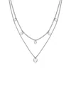 Olivia Burton Mini Heart Silver Tone Stainless Steel Necklace In Gray