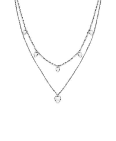 Olivia Burton Mini Heart Silver Tone Stainless Steel Necklace