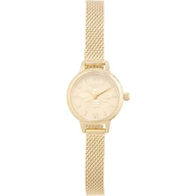 Olivia Burton Mini Lucky Bee Shimmer Bracelet Watch In Gold